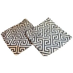 Geometric Black And White Pillow Covers 21” X 21”boho Contemporary
